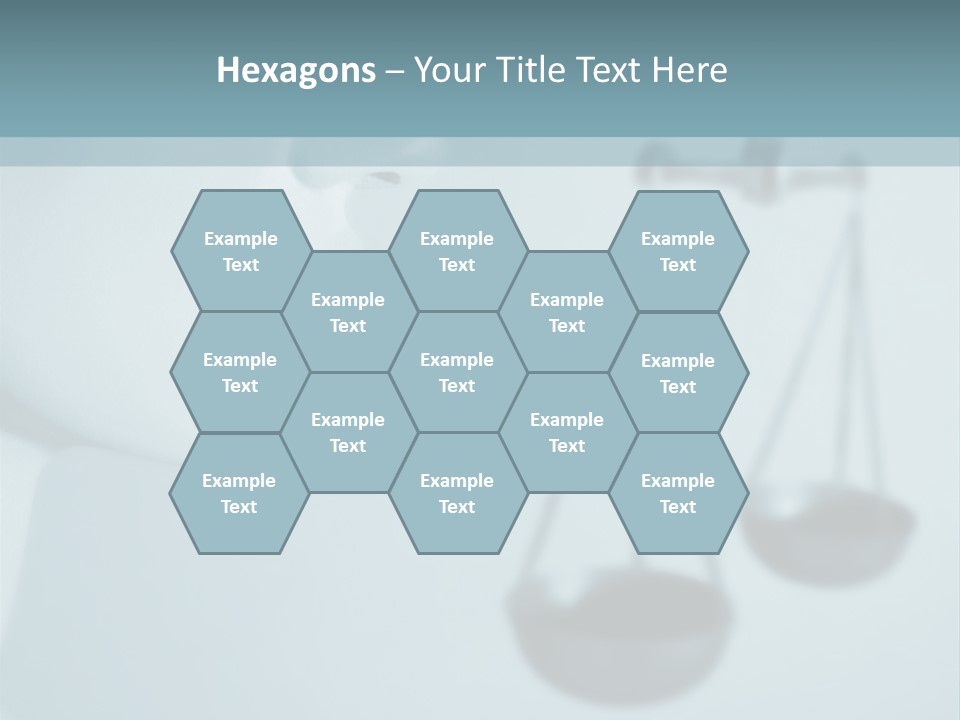 A Lady Holding A Scale With A Blind On Her Head PowerPoint Template