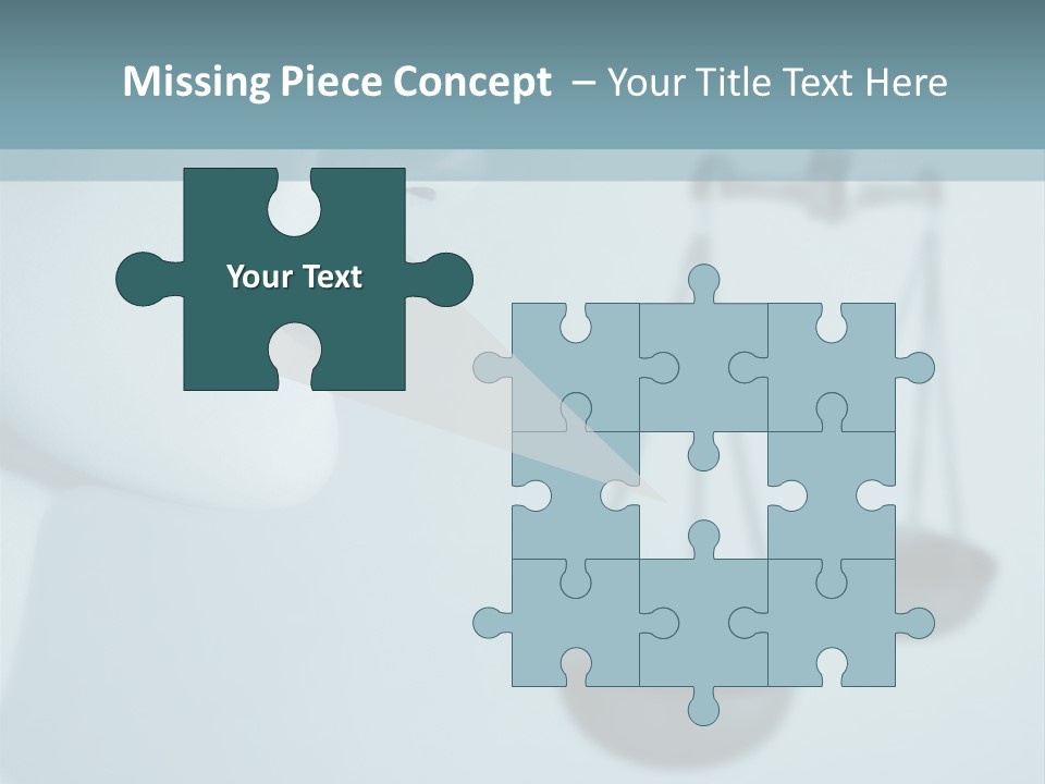 A Lady Holding A Scale With A Blind On Her Head PowerPoint Template