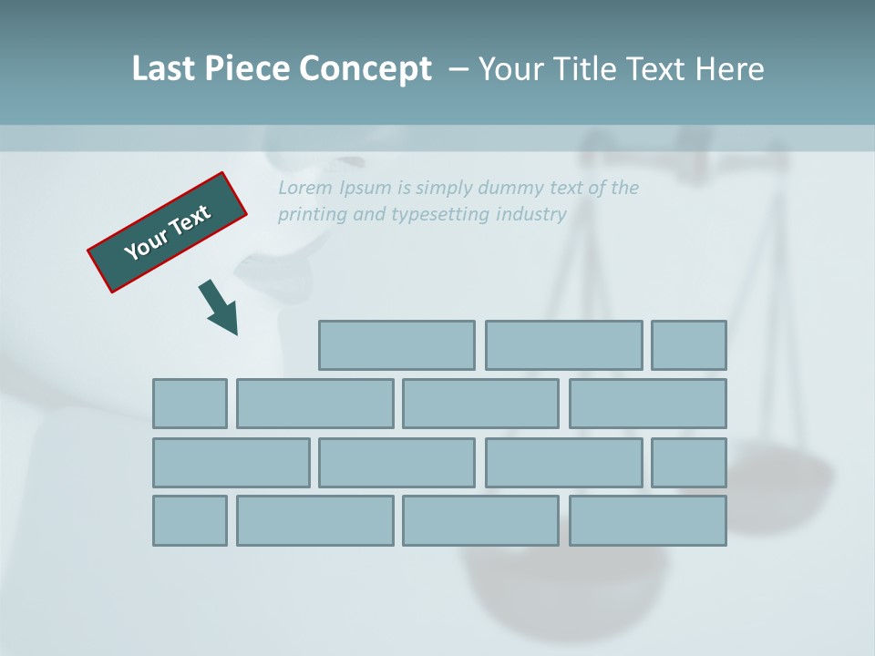 A Lady Holding A Scale With A Blind On Her Head PowerPoint Template