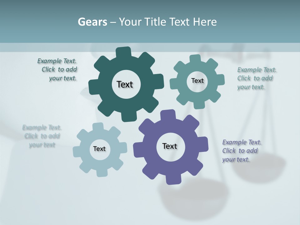 A Lady Holding A Scale With A Blind On Her Head PowerPoint Template