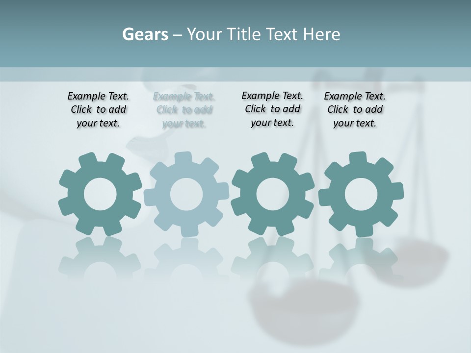 A Lady Holding A Scale With A Blind On Her Head PowerPoint Template