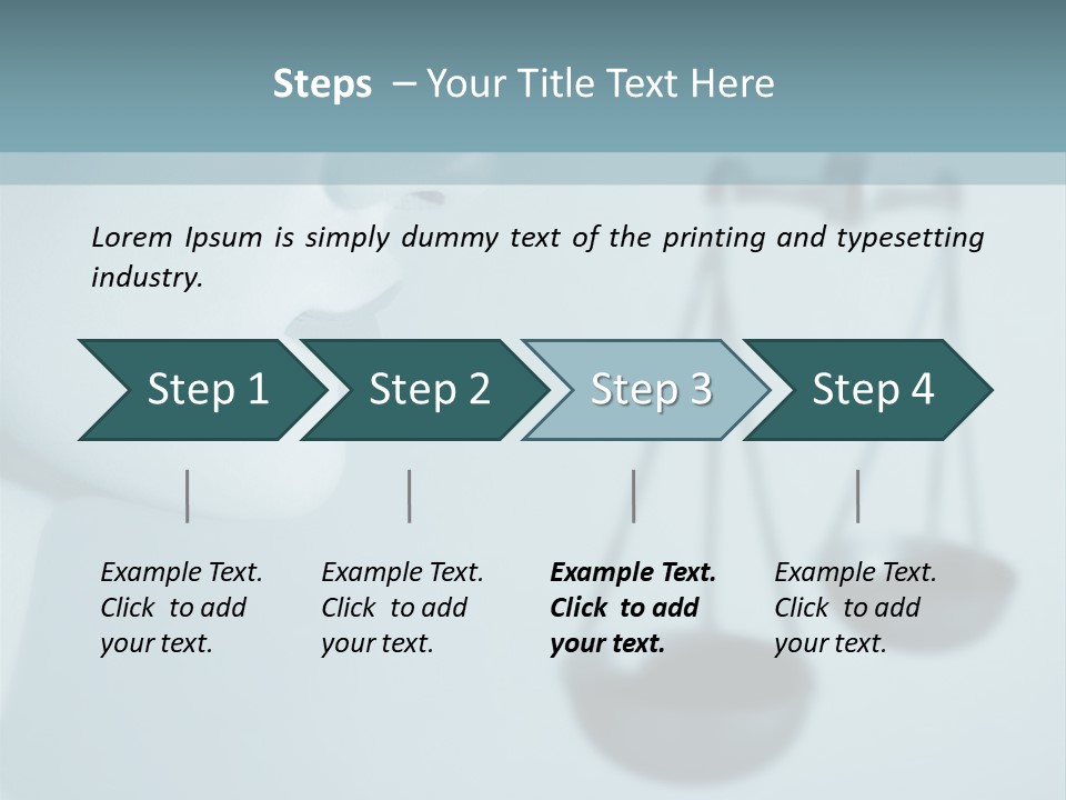 A Lady Holding A Scale With A Blind On Her Head PowerPoint Template