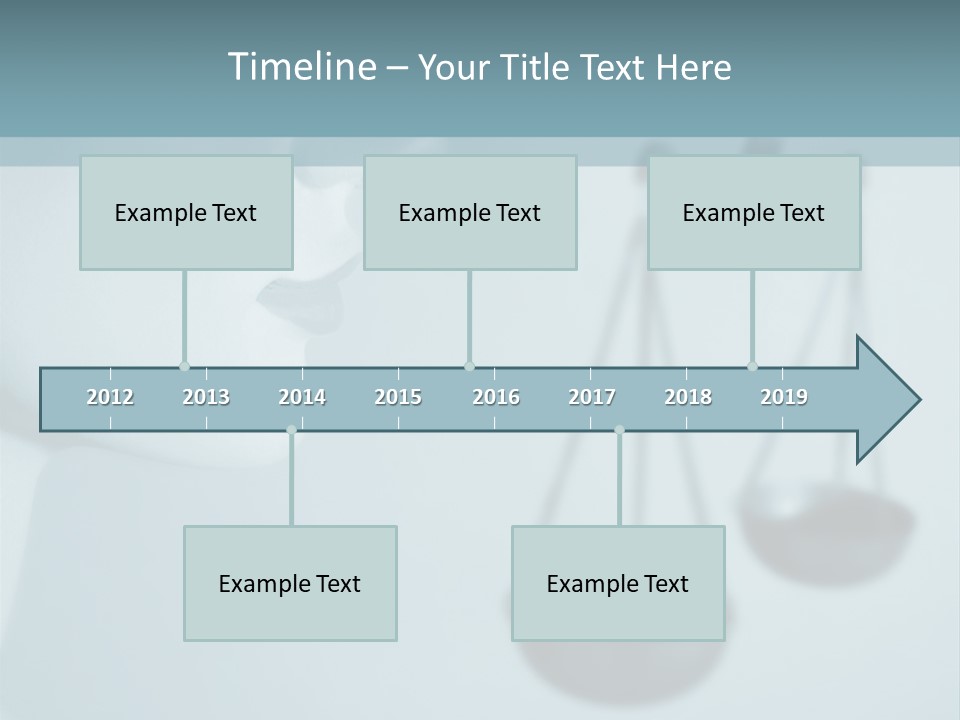A Lady Holding A Scale With A Blind On Her Head PowerPoint Template