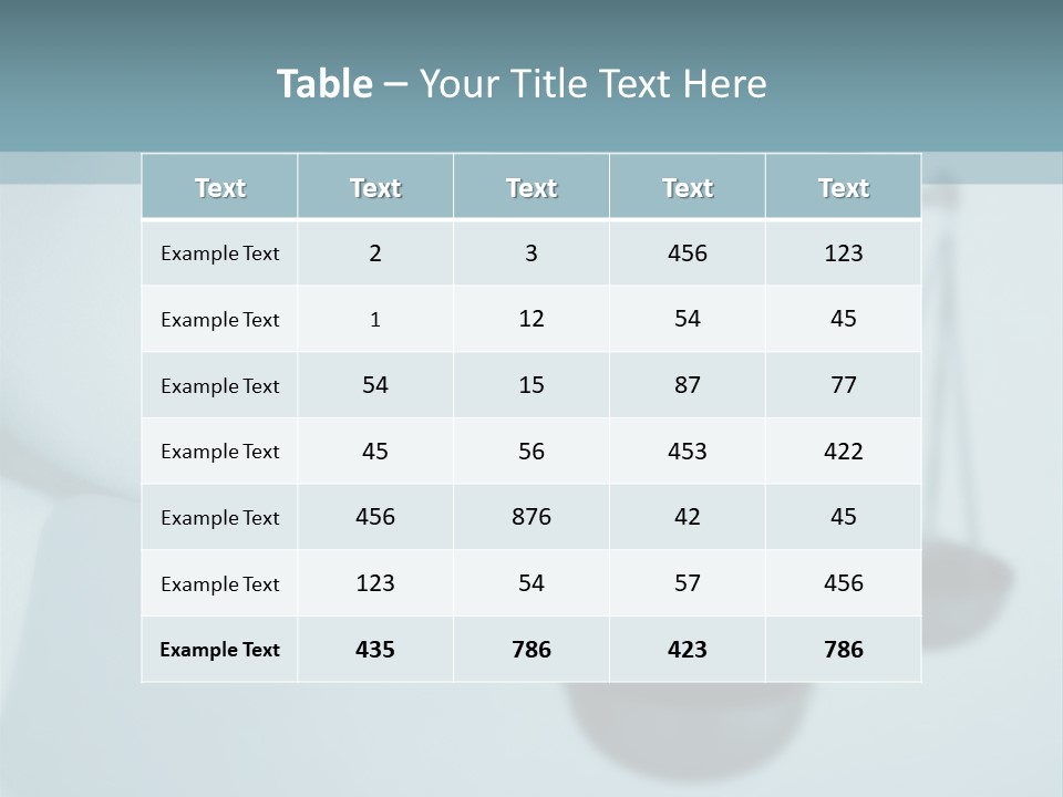 A Lady Holding A Scale With A Blind On Her Head PowerPoint Template