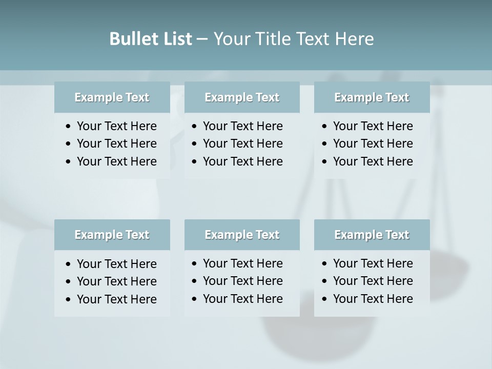 A Lady Holding A Scale With A Blind On Her Head PowerPoint Template