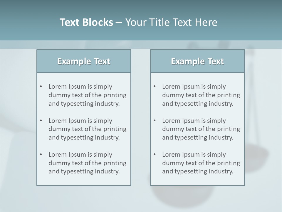 A Lady Holding A Scale With A Blind On Her Head PowerPoint Template