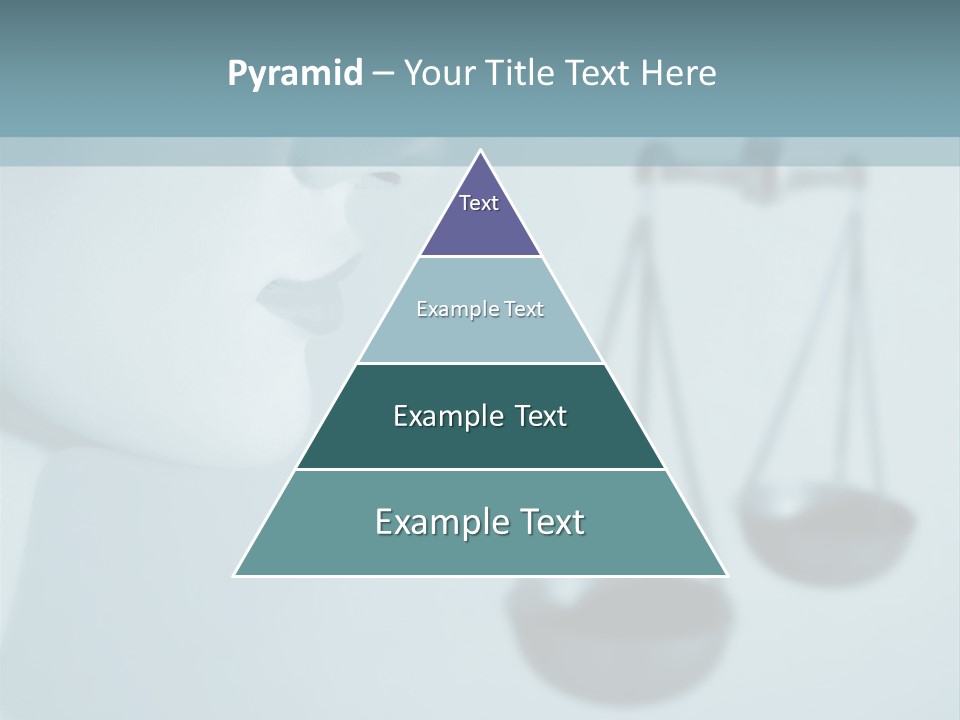 A Lady Holding A Scale With A Blind On Her Head PowerPoint Template