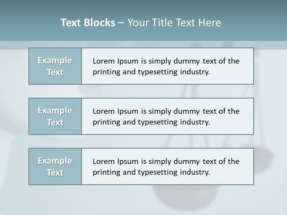 A Lady Holding A Scale With A Blind On Her Head PowerPoint Template