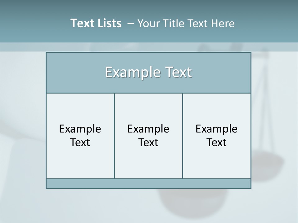 A Lady Holding A Scale With A Blind On Her Head PowerPoint Template