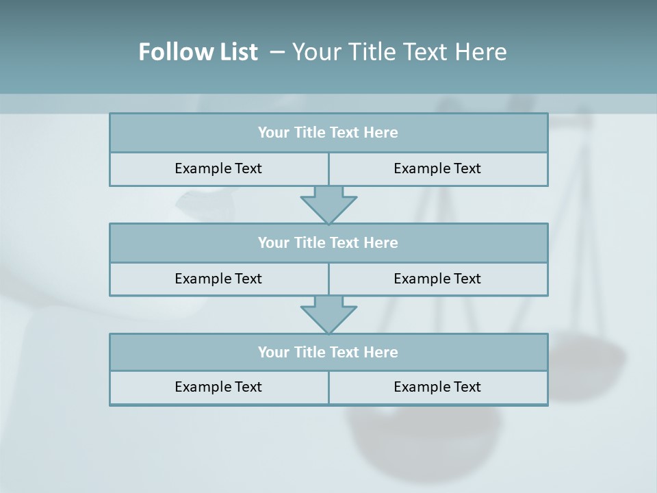 A Lady Holding A Scale With A Blind On Her Head PowerPoint Template