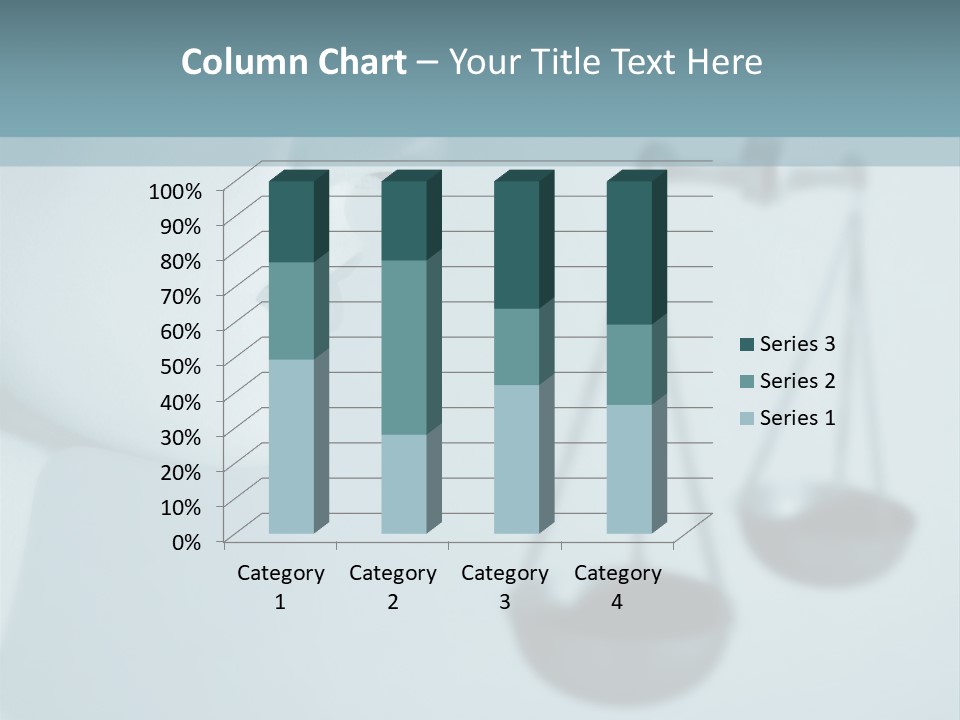 A Lady Holding A Scale With A Blind On Her Head PowerPoint Template