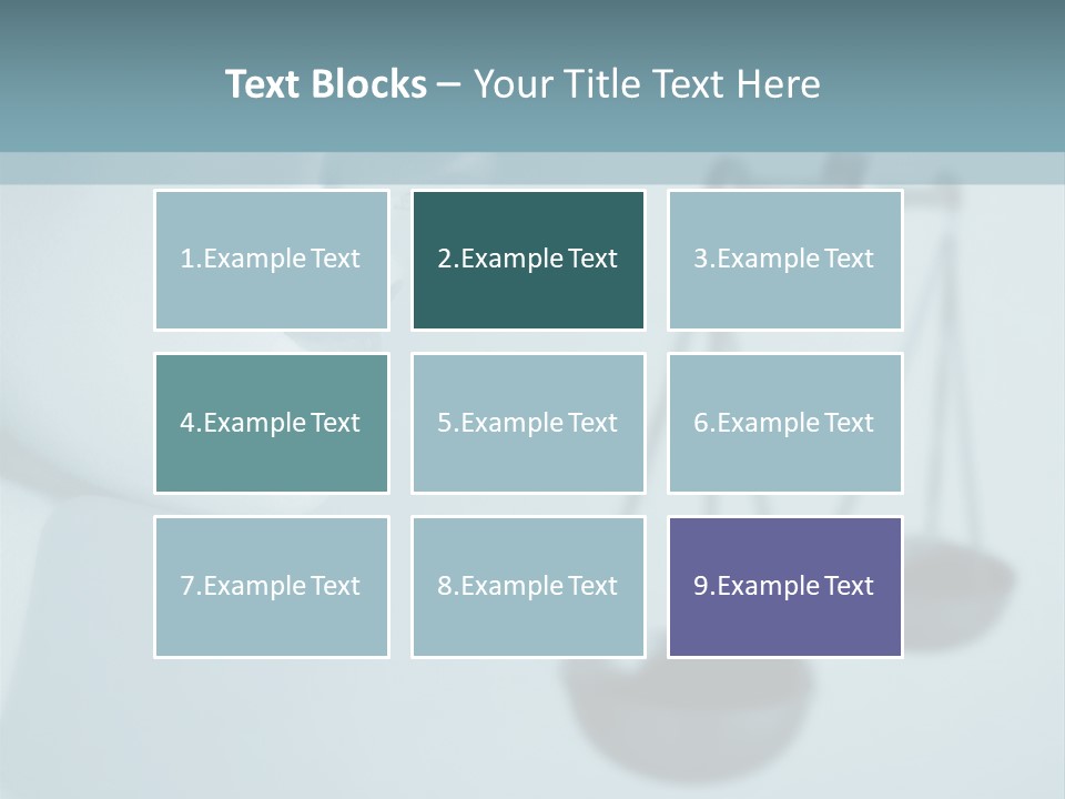A Lady Holding A Scale With A Blind On Her Head PowerPoint Template