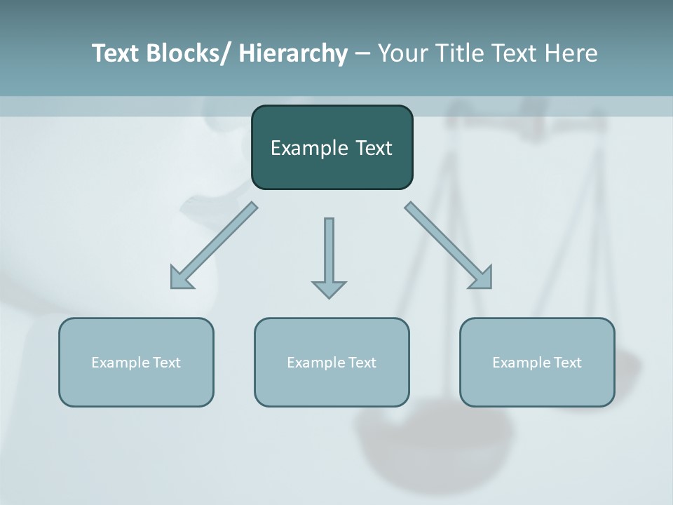 A Lady Holding A Scale With A Blind On Her Head PowerPoint Template