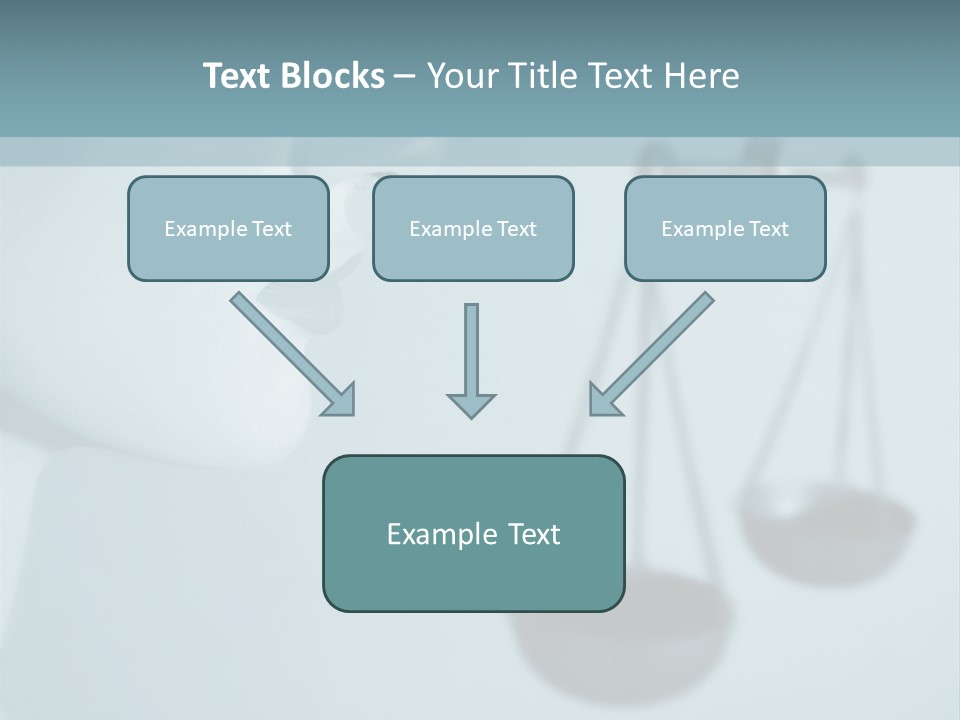 A Lady Holding A Scale With A Blind On Her Head PowerPoint Template