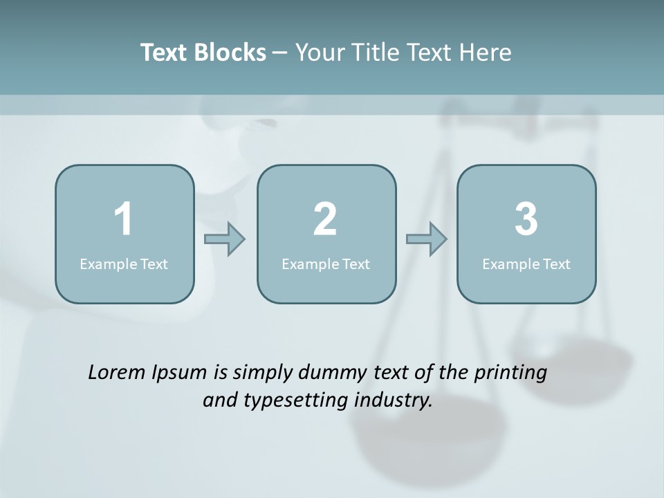 A Lady Holding A Scale With A Blind On Her Head PowerPoint Template