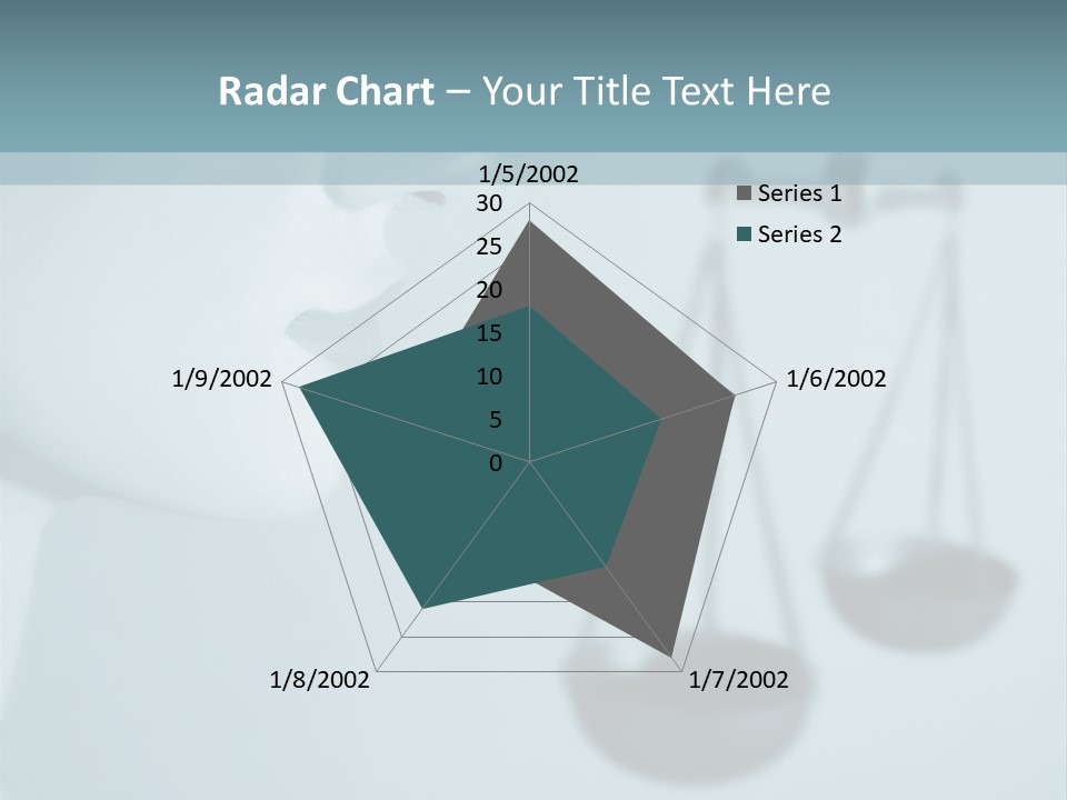 A Lady Holding A Scale With A Blind On Her Head PowerPoint Template