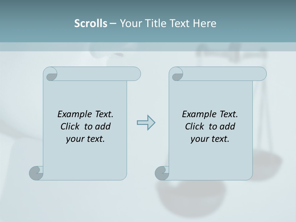 A Lady Holding A Scale With A Blind On Her Head PowerPoint Template