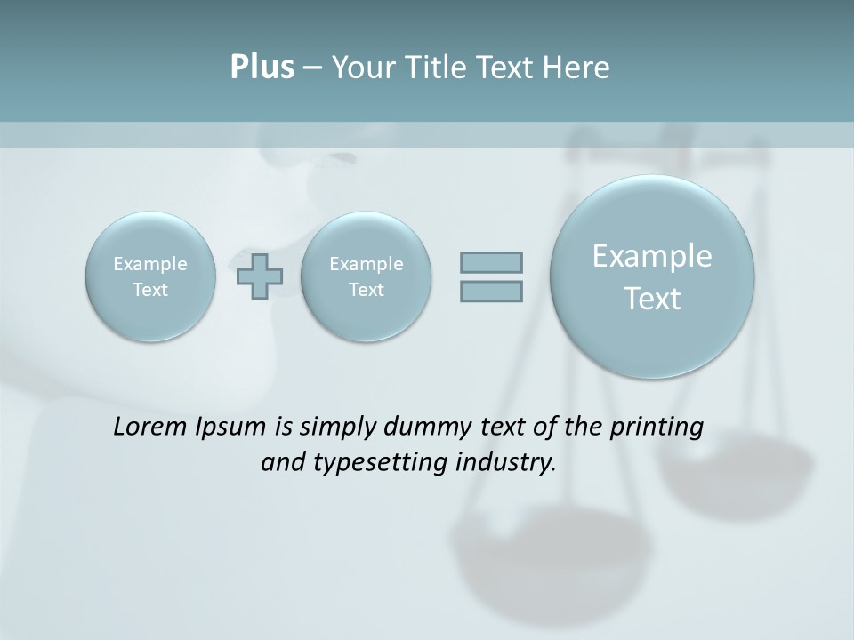 A Lady Holding A Scale With A Blind On Her Head PowerPoint Template