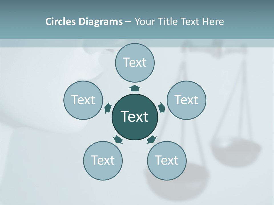 A Lady Holding A Scale With A Blind On Her Head PowerPoint Template