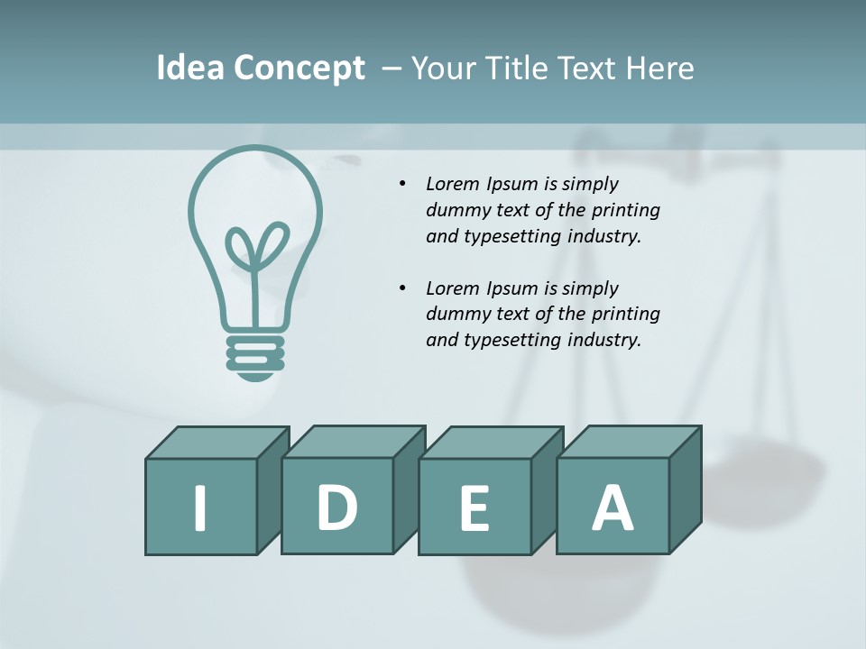 A Lady Holding A Scale With A Blind On Her Head PowerPoint Template
