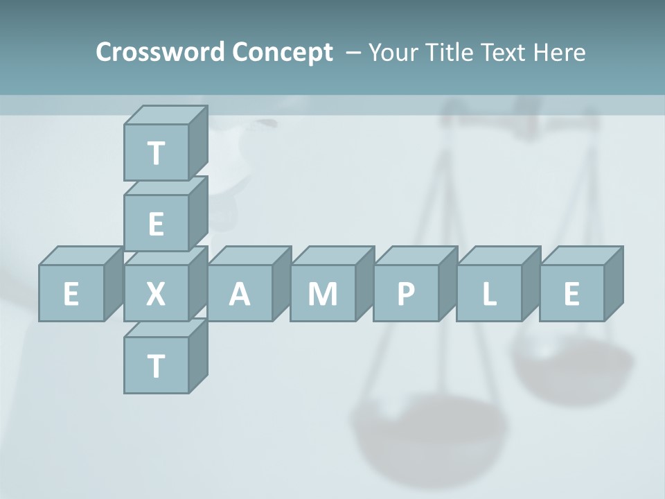 A Lady Holding A Scale With A Blind On Her Head PowerPoint Template