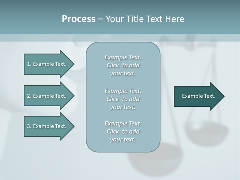 A Lady Holding A Scale With A Blind On Her Head PowerPoint Template