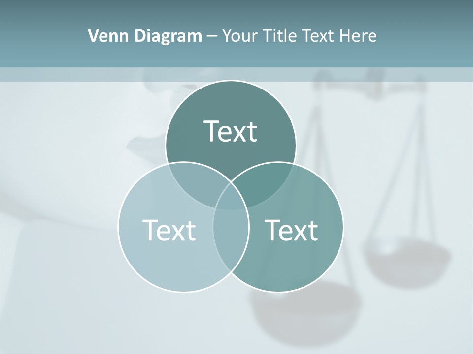 A Lady Holding A Scale With A Blind On Her Head PowerPoint Template