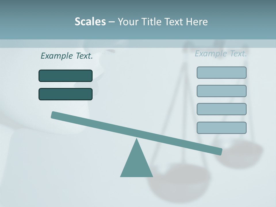 A Lady Holding A Scale With A Blind On Her Head PowerPoint Template