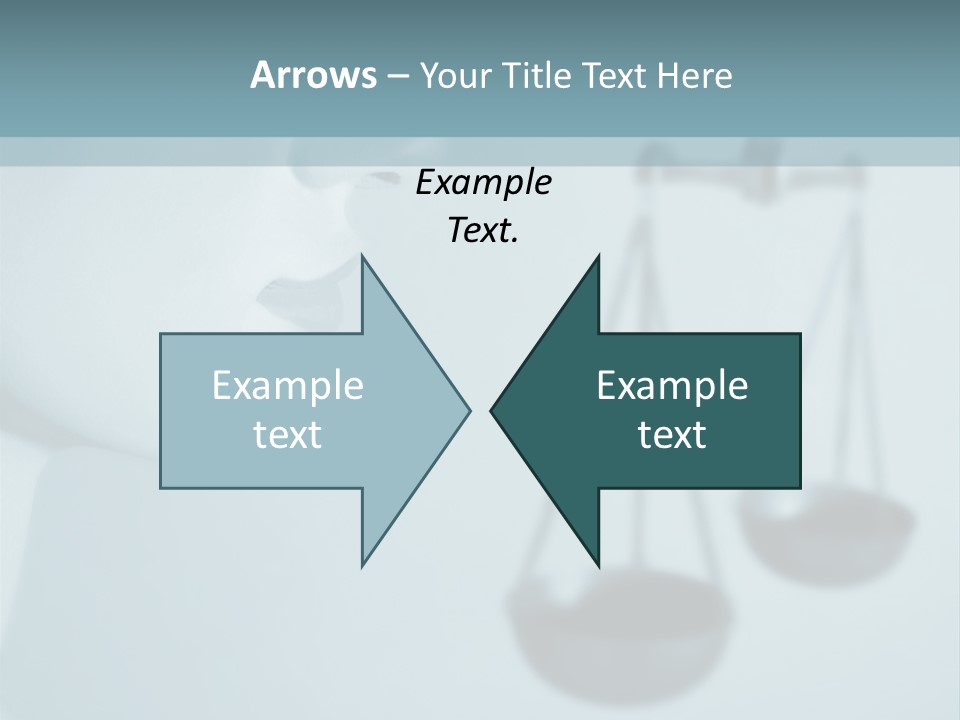 A Lady Holding A Scale With A Blind On Her Head PowerPoint Template