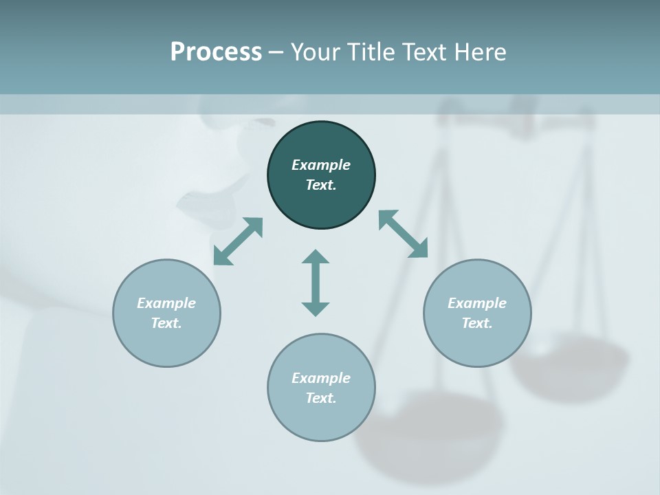 A Lady Holding A Scale With A Blind On Her Head PowerPoint Template