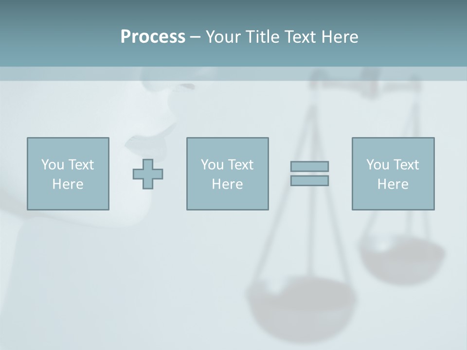 A Lady Holding A Scale With A Blind On Her Head PowerPoint Template