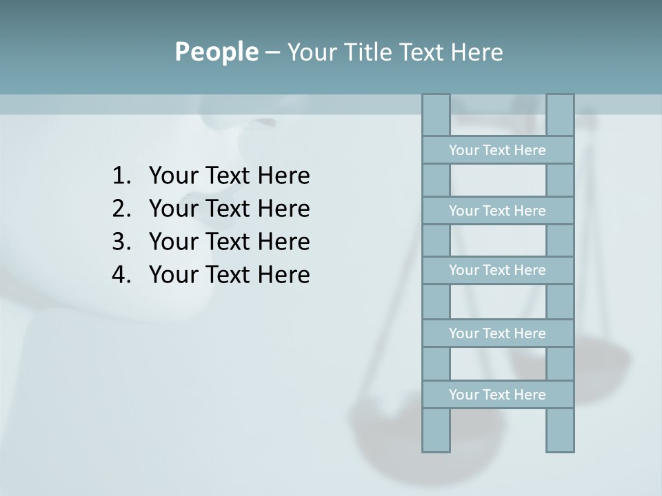 A Lady Holding A Scale With A Blind On Her Head PowerPoint Template