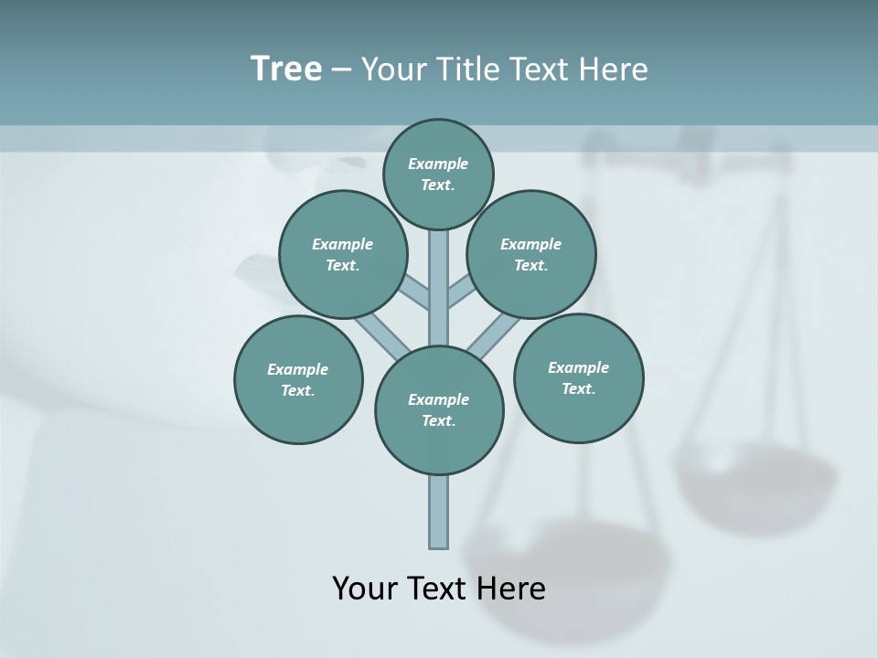 A Lady Holding A Scale With A Blind On Her Head PowerPoint Template