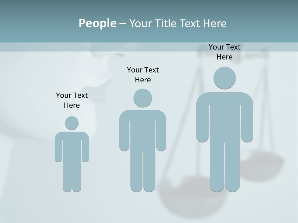 A Lady Holding A Scale With A Blind On Her Head PowerPoint Template