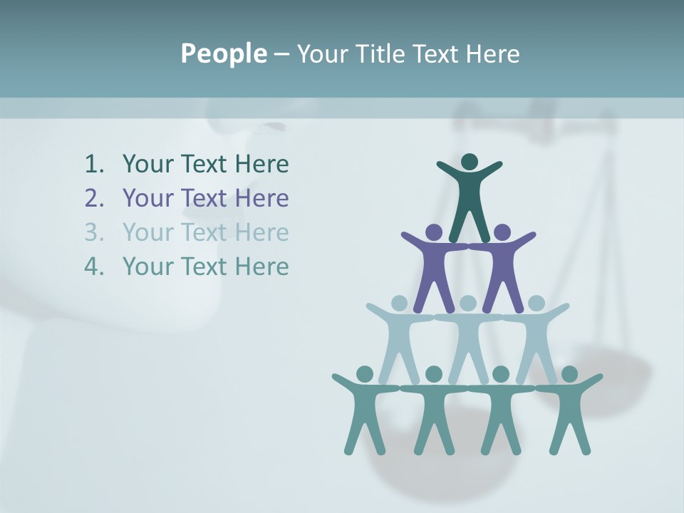 A Lady Holding A Scale With A Blind On Her Head PowerPoint Template