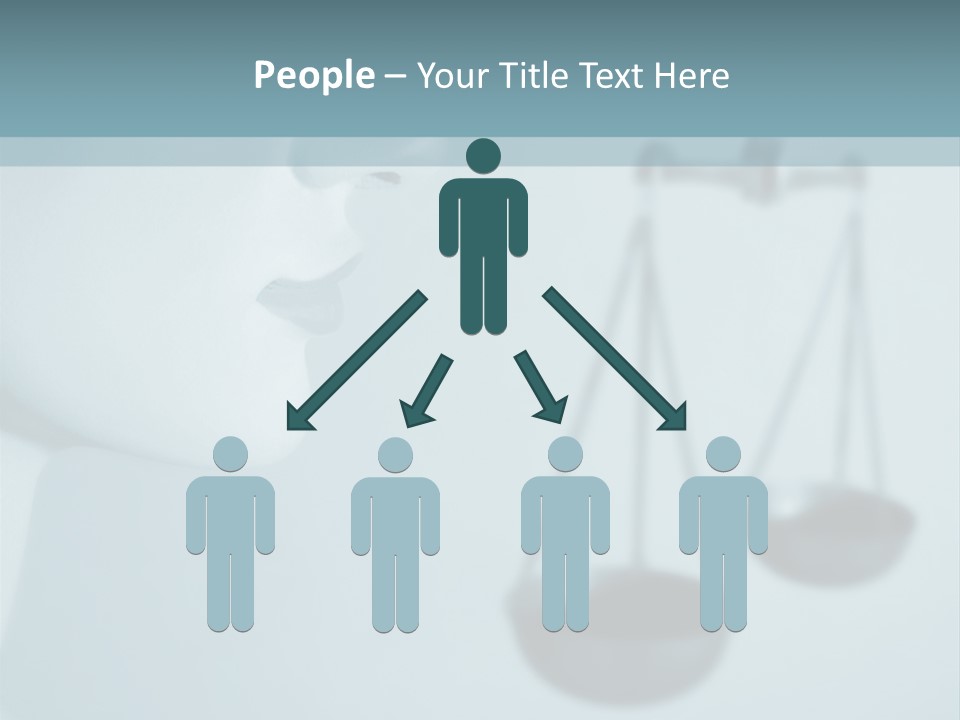 A Lady Holding A Scale With A Blind On Her Head PowerPoint Template