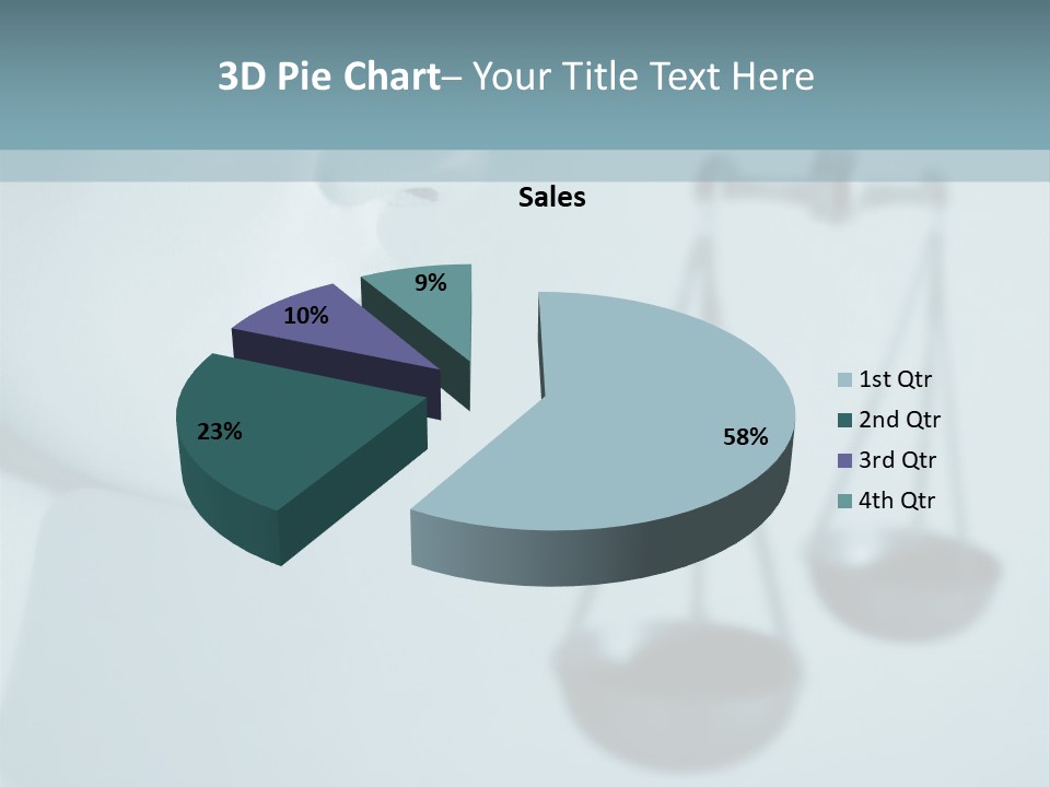 A Lady Holding A Scale With A Blind On Her Head PowerPoint Template