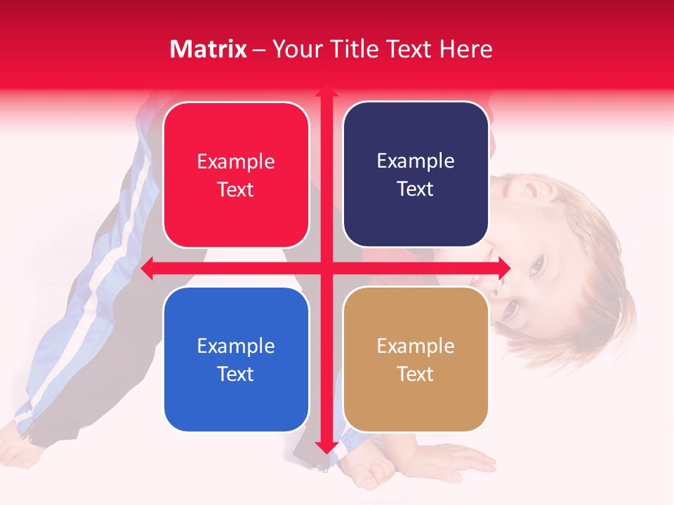 A Cute Four Year Old Boy Wearing Red And Blue Bending Over To Touch His Right Toes. PowerPoint Template