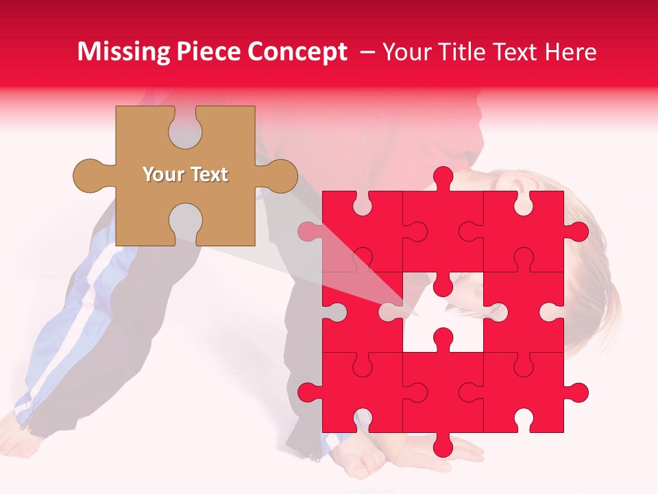 A Cute Four Year Old Boy Wearing Red And Blue Bending Over To Touch His Right Toes. PowerPoint Template