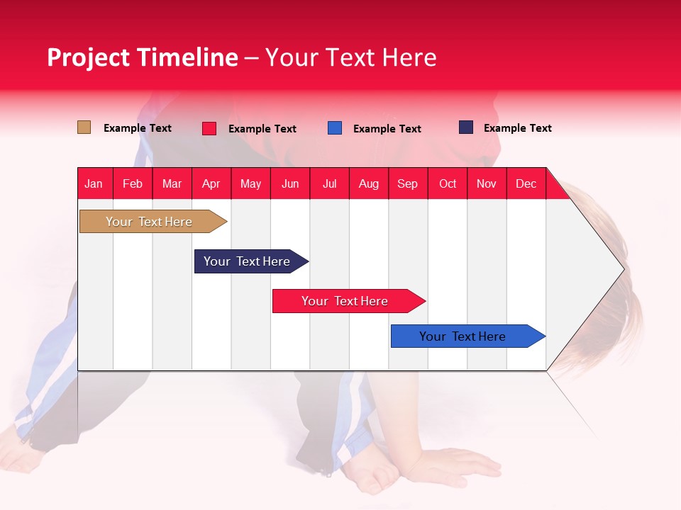 A Cute Four Year Old Boy Wearing Red And Blue Bending Over To Touch His Right Toes. PowerPoint Template