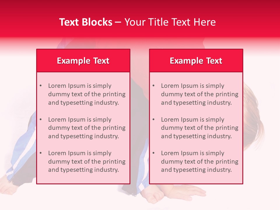 A Cute Four Year Old Boy Wearing Red And Blue Bending Over To Touch His Right Toes. PowerPoint Template