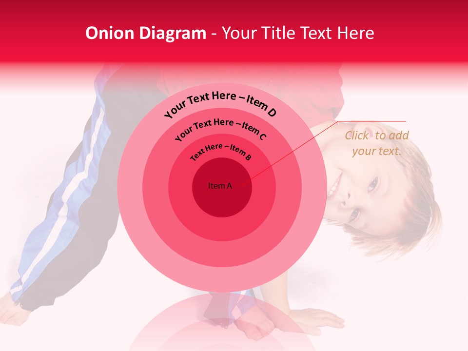 A Cute Four Year Old Boy Wearing Red And Blue Bending Over To Touch His Right Toes. PowerPoint Template
