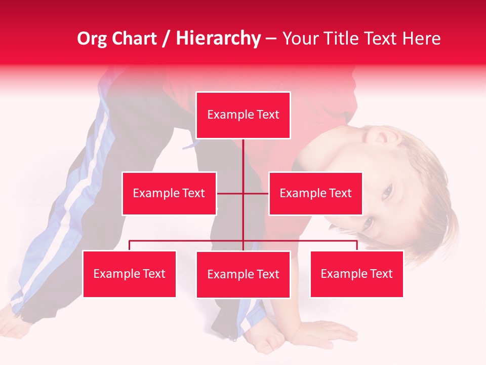 A Cute Four Year Old Boy Wearing Red And Blue Bending Over To Touch His Right Toes. PowerPoint Template