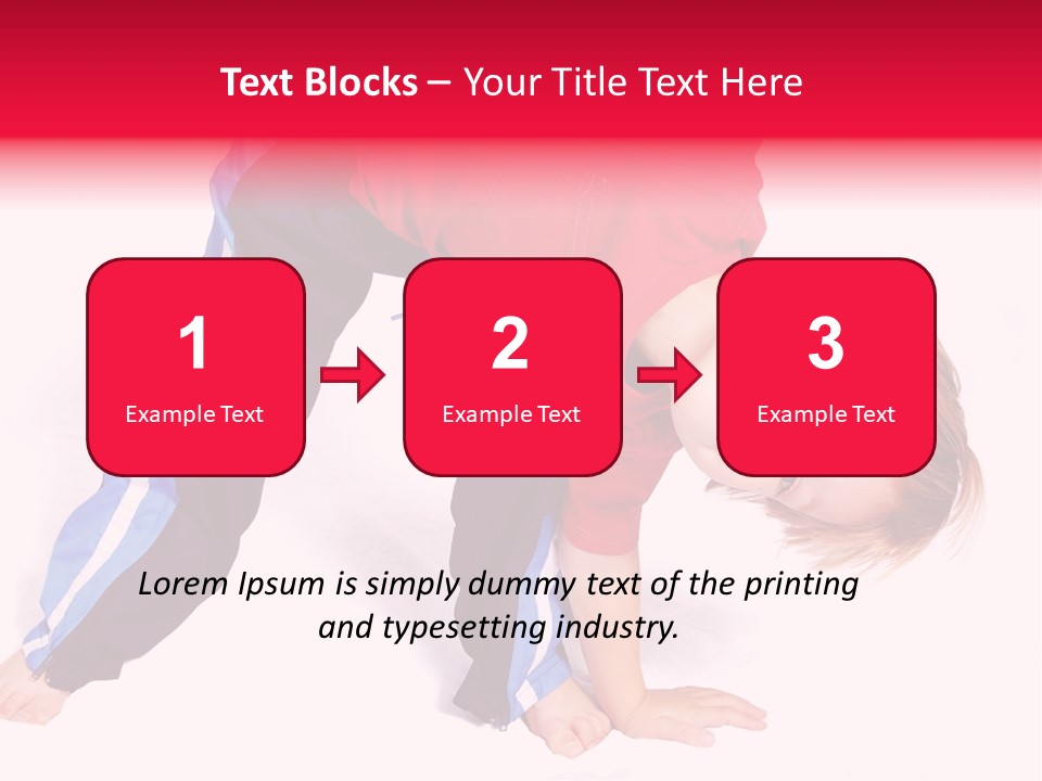 A Cute Four Year Old Boy Wearing Red And Blue Bending Over To Touch His Right Toes. PowerPoint Template