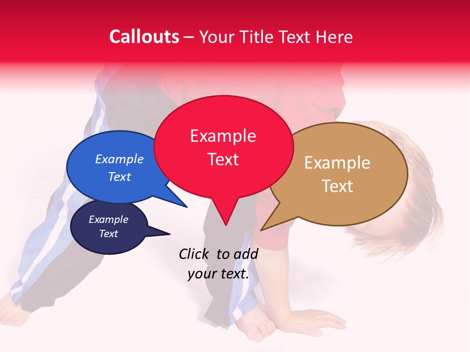 A Cute Four Year Old Boy Wearing Red And Blue Bending Over To Touch His Right Toes. PowerPoint Template