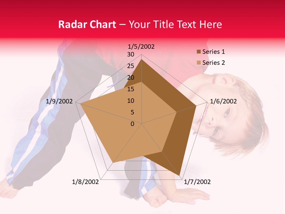 A Cute Four Year Old Boy Wearing Red And Blue Bending Over To Touch His Right Toes. PowerPoint Template