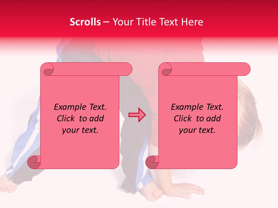 A Cute Four Year Old Boy Wearing Red And Blue Bending Over To Touch His Right Toes. PowerPoint Template