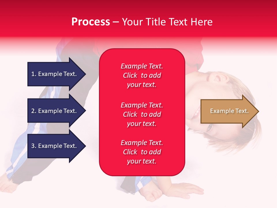 A Cute Four Year Old Boy Wearing Red And Blue Bending Over To Touch His Right Toes. PowerPoint Template