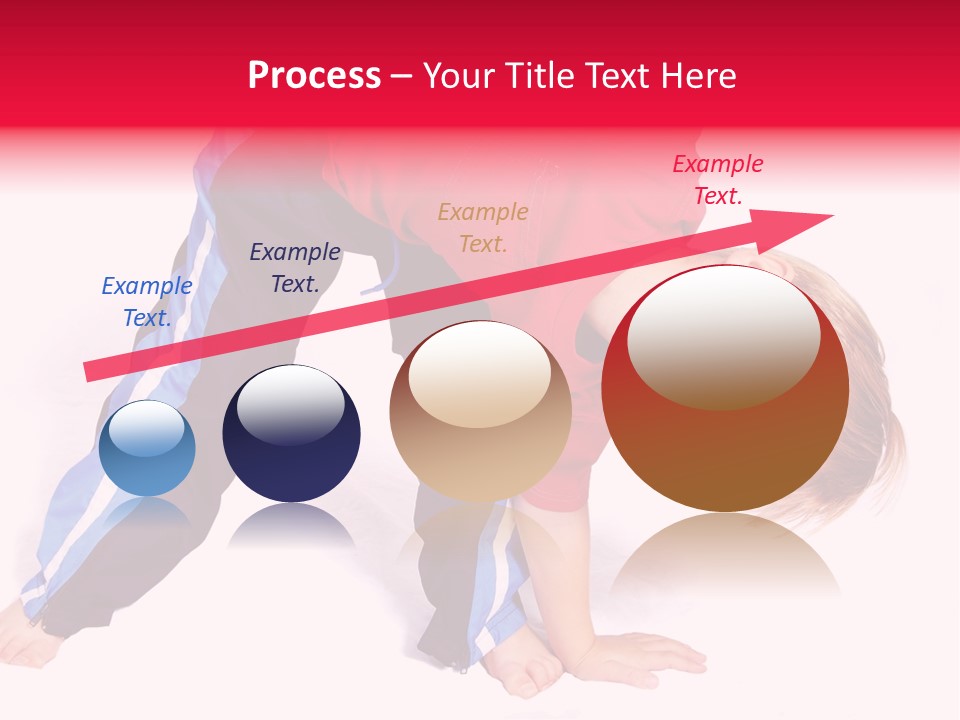 A Cute Four Year Old Boy Wearing Red And Blue Bending Over To Touch His Right Toes. PowerPoint Template