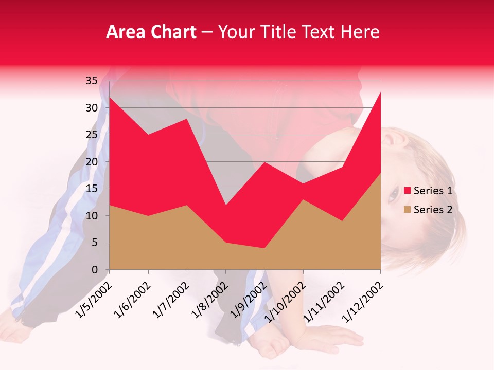 A Cute Four Year Old Boy Wearing Red And Blue Bending Over To Touch His Right Toes. PowerPoint Template